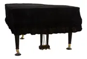 Velvet Grand Piano Cover Piano Cover-antistatic Non-stick Ash black 210 to 220CM