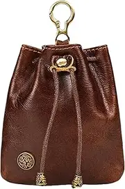 [Opilroyn] Medieval Leather Purses | Vintage Tiny Bag Change Holder Drawstring Purse,Dice Bag Belt Pouches, Stylish Costume Accessories for Men, Women, Dark Red, Refer to description, Unisex