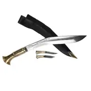 OCH - 11" BLADE GURKHA SIRUPATE BRASS HANDLE KHUKRI KUKRI KNIFE REAL WORKING
