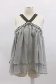 NWT$2825 Brunello Cucinelli Striped Halter Dress Top W/Shiny Monili Beads M A186