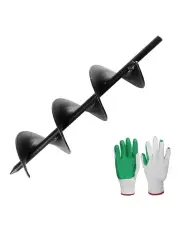 [Giantz] Garden Auger Spiral Drill Bit Earth Power Post Hole Digger in Black