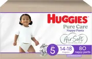 Pure Care Nappy Pants Size 5 (14-18 Kg) 80 Count (Packaging May Vary)