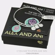 Authentic Alex and Ani The Way Home Shiny Silver Charm Bangle CBD