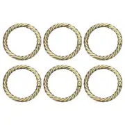 6Pcs Spring O Rings 1 1/4" Round Trigger Snap Hook Circle Brass Key Ring Clip