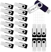 4GB USB Flash Drive 20 Pack JBOS Thumb Drives 4 GB USB Drives Memory Stick Swivel 4G Gig Stick USB2.0 Pen Drive for Date Storage, 4 Gig UBS Flash Drive, Zip Drive, Jump Drive, USB Stick, Black