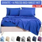 2000TC Ultra Soft Fitted Flat Bed Sheet Set Single/Double/Queen/King/KS All Size
