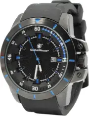 Smith & Wesson Black and Blue Trooper Watch Stainless Case Back W397BL