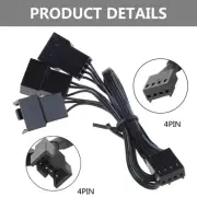 4-Pin PWM Fan Power Supply Cable Splitter 2 Way Adapter Cord Wire for Computer