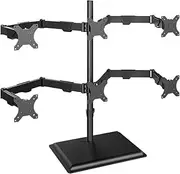 Monitor Arm 6 Monitor Mount Desk Stand, Height Adjustable Steel Monitor Stand with Full Articulation Mount Arm for Most 17-32" Monitors, Holds up to 19.8lbs per Arm Monitor Mount