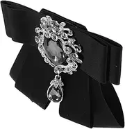 [MUCKLILY] Men's Collar Brooch Vintage Accessories Men's Tie Bow Tie Brooches Lapel Pins Pre-tied Neck Tie Birthday Rhinestone Accessories Clothes Jewelry Man Bow Tie Alloy