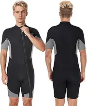 Lansru Men Wetsuit, front zip wetsuit for man in cold water