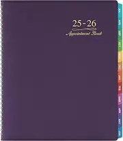 2020 Appointment Book/Planner - Weekly Appointment Book/Planner 2020, Daily/Hourly Planner with Tabs, 15 Minutes, 8.26”x 10.7”, Wirebound - Purple
