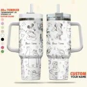 Custom Disney Mickey and Friends Happy Tumbler, Disney Characters 40oz Tumbler w