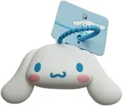 [Afrotoyz store] Cinnamoroll Pouch Keychain with Silicone Character Figure with zipper coin purse, White/Blue, small, Pouch