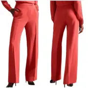 Ted Baker London NWT Wide Leg Trouser Pant Coral Size 2 US 6 Flat Front Pockets