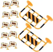 Kisangel 12pcs Miniature Roadblocks Bright Color Traffic Barricades for Play Display for Tables Photos and Creative Scenes Lightweight Design