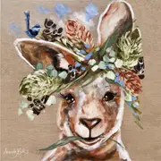 4PK Lilli Rock Kangaroo & Wren Coaster Set Dolomite/Cork Square 11x11cm