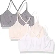 [Calvin Klein] Girls' Seamless Racerback Crop Bralette, Multipack
