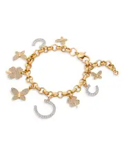 kate spade new york Pave Lucky Charm Statement Bracelet in Two Tone