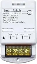 Veumoie Tuya Wifi 30A Relay Module 85-250V Smart Switch DIY 433MHZ Controller APP Voice Relay Remote Control