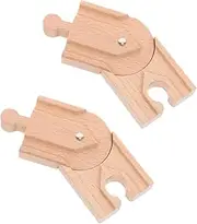 Generic 2Pcs Wooden Train Track Replacement Parts DIY Railway Track Layout Playthings for Stimulates Creativity and Imagination Educational for Boys