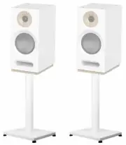 Pair 29” Steel White Stands For Jamo S 803 Bookshelf Speakers