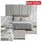 Luxury 4-Piece Cotton Percale King Sheet Set - Moisture-Wicking Light Grey