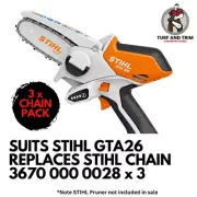 3 X Archer Saw Chains 1/4" Mini .043" 28DL for Stihl GTA 26 Pruner 3670 000 0028