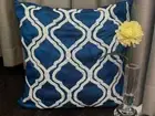 Square Couch Cushion Case Blue 16"x16", Home Decor Silk Fabric - Royal Tartan