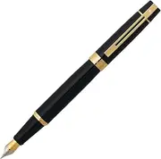 Sheaffer 300, Glossy Black, Gold Tone Trim, Fountain Pen: Medium Nib (E0932553)