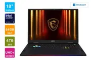 MSI Raider 18 HX AI A2XWJG 18" UHD+ Intel Ultra 9 RTX 5090 Laptop (64GB, 4TB)