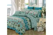 Amsons Quilt Cover Set - Oasis - Green/Beige With extra standard pillowcases pair