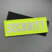 Hi Vis Security Patch Yellow Reflective Hook & Loop Vest Jacket Coat Bag Badge