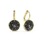 Myjs Bella Earrings With 4 Crt Black Diamond Swarovski Crystals Gold Plated
