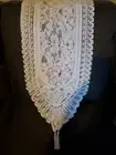 White Doily Look Elegant Dining or End Table Runner+Tassels 13" x 72" Tableware