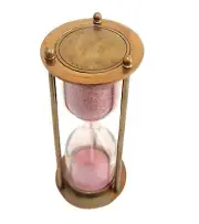 Antique Brass 3 Minute Sand Timer Hourglass Size 4 inch UK