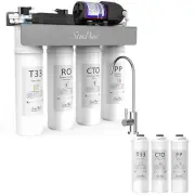 SimPure WP-400G 8 Stage UV Reverse Osmosis System Tankless Extra 3 Water Filters