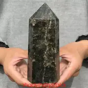 1.87LB Natural Labradorite Obelisk Quartz Crystal Point Wand Healing XA2307