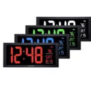 AcuRite Large 18” Digital LED Oversized Wall Clock with Date, Temperature and