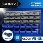 Giantz 30 Bin Rack Storage Wall Mounted Shelves Tools Organiser Workshop Garage