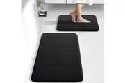 COMFEYA 2 Pack Bath Mat Set - Black