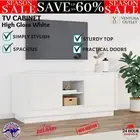 vidaXL TV Cabinet Entertainment Unit Living Room TV Console High Gloss White NEW