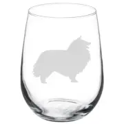 Shetland Sheepdog Dog Stemmed / Stemless Wine Glass