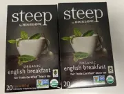 2- Bigelow 17701 1.6 oz. Tea Bag English Breakfast Steep Tea (20- Bags Each)New