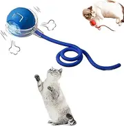 Interactive Cat Toy Ball for Indoor Cats, Upgraded 3.0 Automatically Moving Cat Toy Ball with Bird Sound, USB-C Rechargeable (Blue)