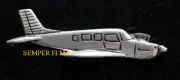 SARATOGA PIPER PEWTER LAPEL HAT PIN UP MADE IN US PILOT CREW WING GIFT SOLO WOW
