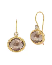 I. REISS 14K 4.94 ct. tw. Diamond & Smokey Topaz Earrings
