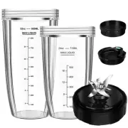 Blender Replacement Parts for Ninja, 32oz&24oz Ninja Blender Cups with To-Go ...