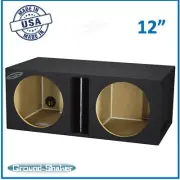 12" Dual Center Vented Ported Sub Box Subwoofer Enclosure Speaker Box Car Audio