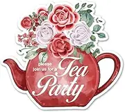 Opomzk Floral Tea Party Invitations with Envelopes, 20 Set High Tea Pot Shaped Invitations Birthday Baby Shower Party Invites Supplies Favors, Double-Sided
